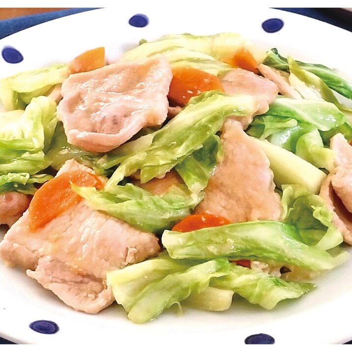 豚肉とキャベツのガリバタ味噌炒め